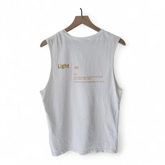 ZYIA Active Light Muscle Tee Size Medium White Gold - Picture 2 of 6